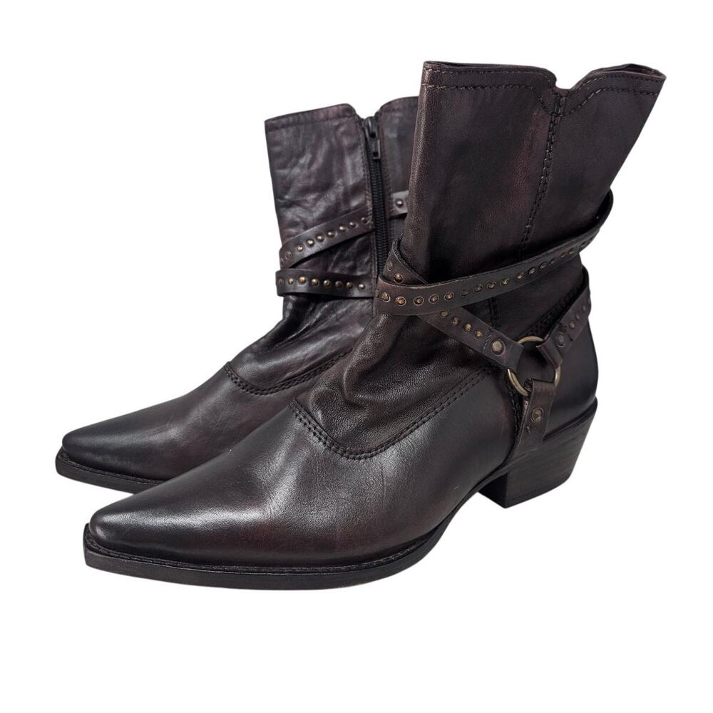 NEW Vintage Foundry Co 7.5 Alissa Brown Leather Slouchy Harness Ring Boot West